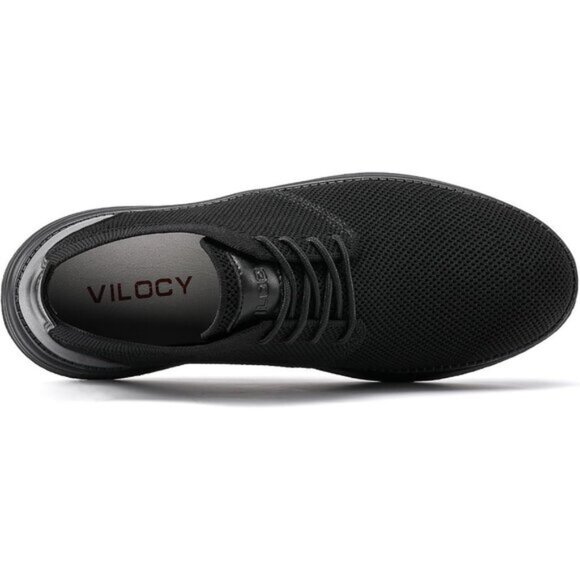 ⚡VILOCY Men's All Black Fashion Business Comfortable Breathable Dress Sneaker - Picture 4 of 9